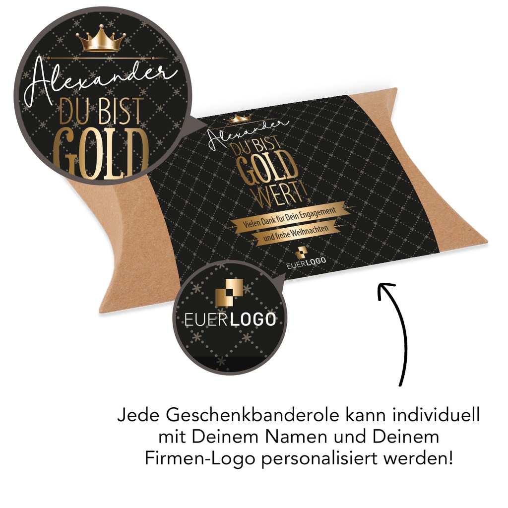 Pillowbox "Du bist Gold wert" - Lindt