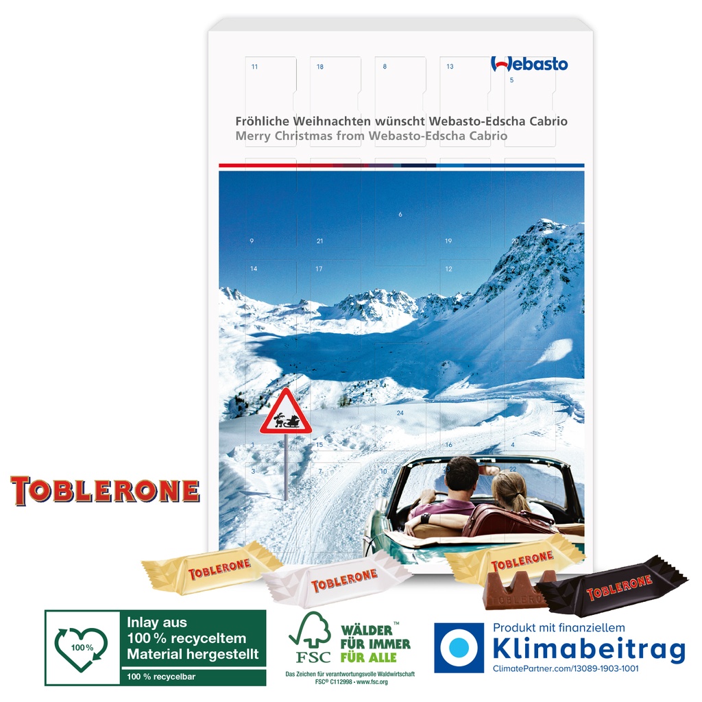 Wand-Adventskalender Toblerone gemischt