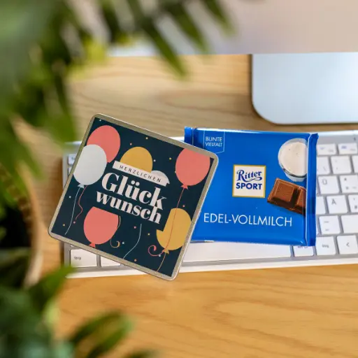 Glückwunsch Ballons - Ritter Sport Dose