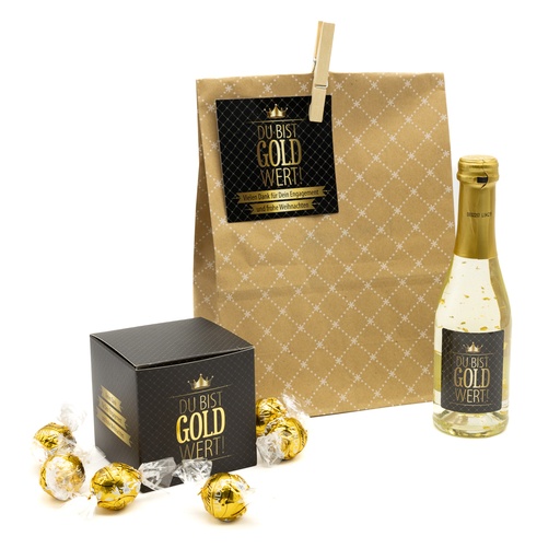 [WP13080] Geschenktüte "Du bist Gold wert"