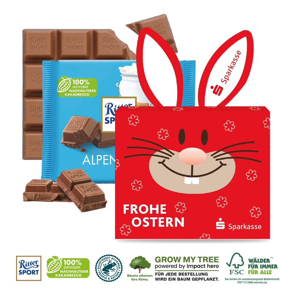 Schokotafel Ritter SPORT Osterhase