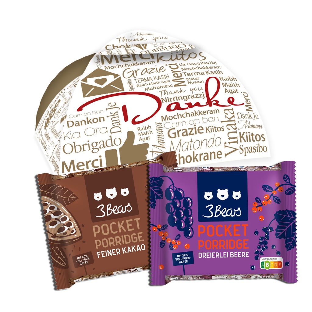 Geschenkpaket "Danke International" - Pocket Porridge