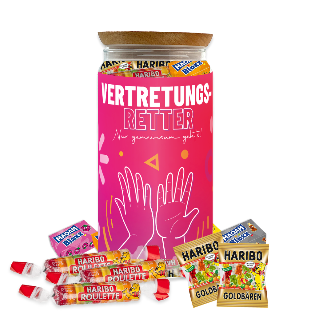 Teamgeschenk M "Vertretungsretter" - Haribo Mix