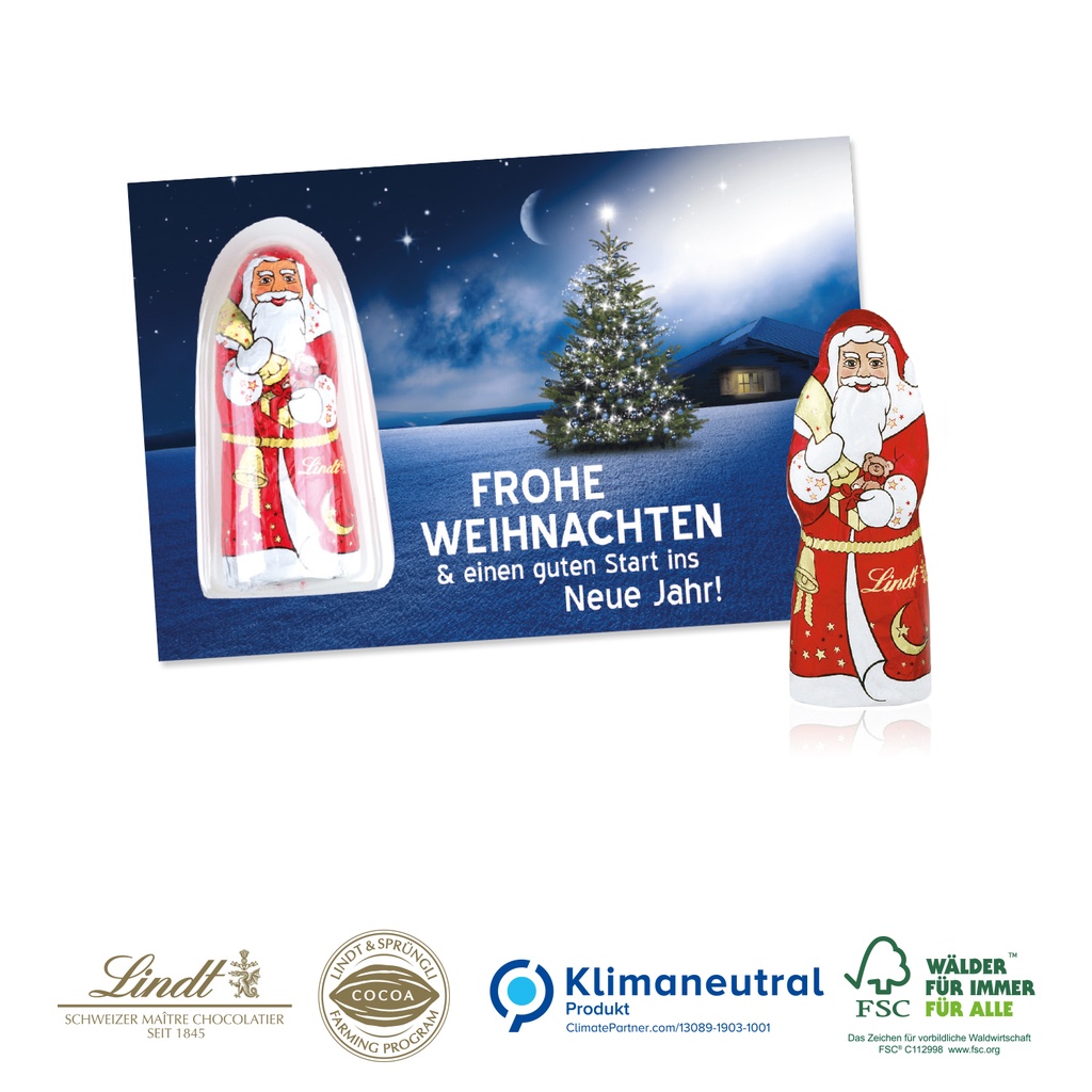 Schokokarte "Business" - Weihnachtsmann