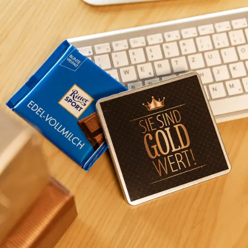 [WP13044] Sie sind Gold wert - Ritter SPORT Dose