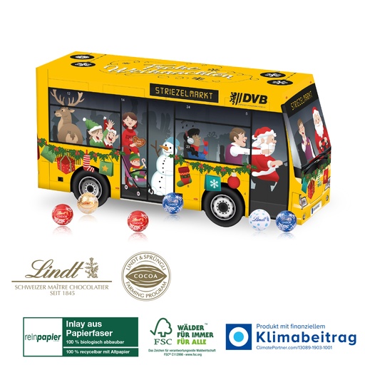 [55356-W] 3D Adventskalender Lindt „Bus“ Organic