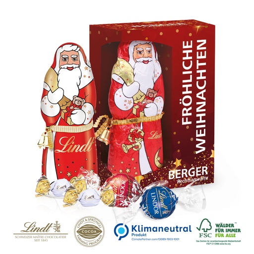 [95500-W] Premium-Präsent mit Lindt Weihnachtsmann