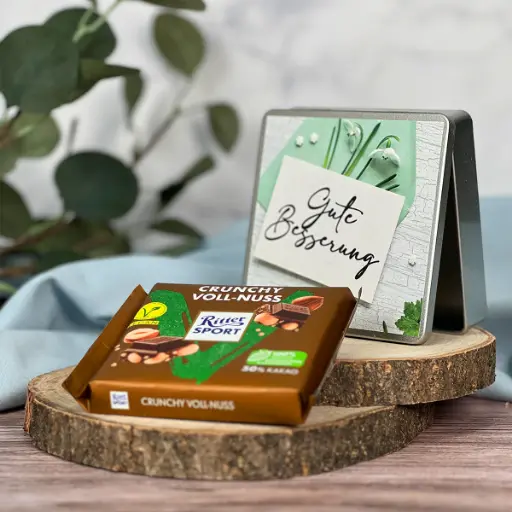 [WP13283] Geschenkdose "Gute Besserung" - Ritter Sport Vegan