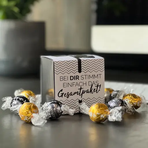 [WP13284] Geschenkbox "Bei Dir stimmt das Gesamtpaket" - Lindor