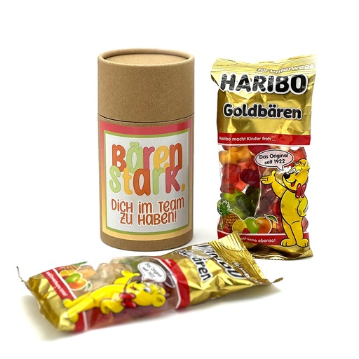 [WP13313] Präsenthülse "Bärenstark" - Haribo Goldbären