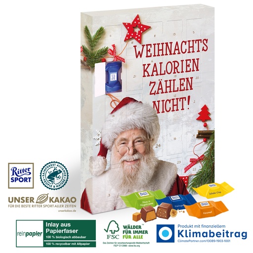 [55410-W] Nachhaltiger Adventskalender mit RITTER SPORT Schokowürfel