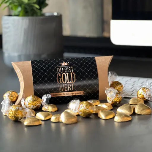 [WP13500] Pillowbox "Du bist Gold wert" - Lindt