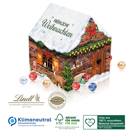 [95335-W] Weihnachtshaus Adventskalender Lindt